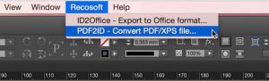 open pdf in indesign using PDF2ID