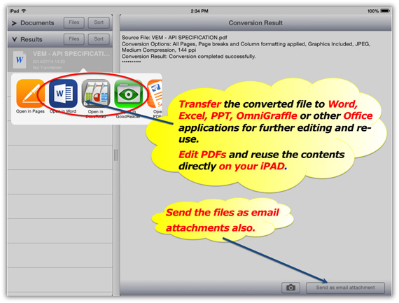 iPad PDF Converter for Excel