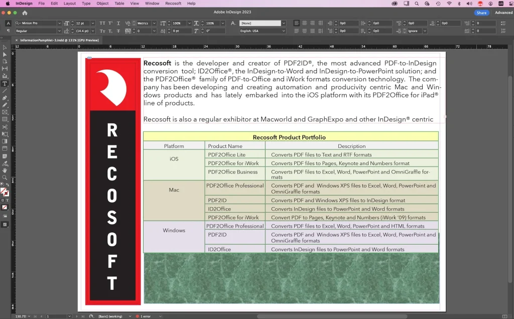 Use PDF2ID to Edit a PDF in InDesign