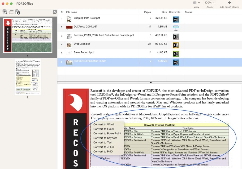 Extracting data from PDF files easily. You can specify the part of the page in the PDF to extract to the target type